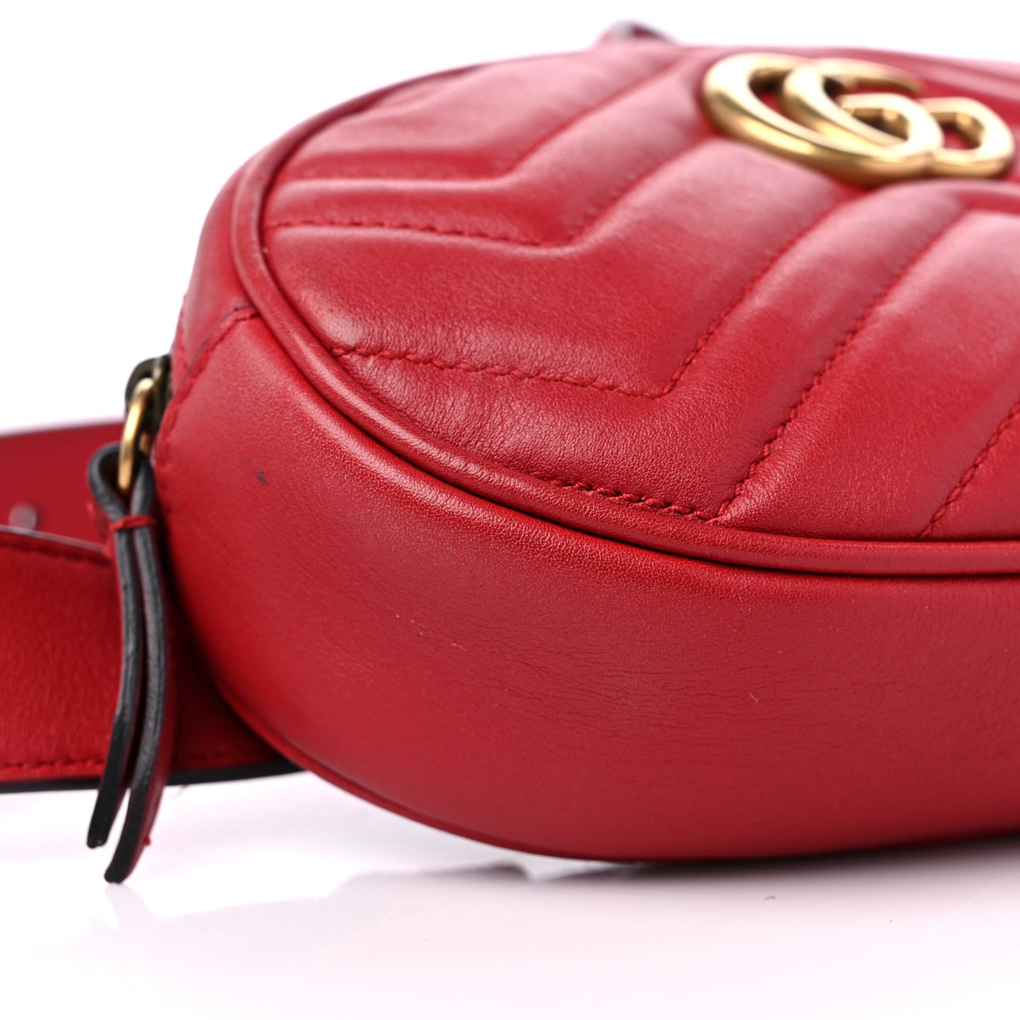 Calfskin Matelasse GG Marmont Belt Bag 95 38 Hibiscus Red