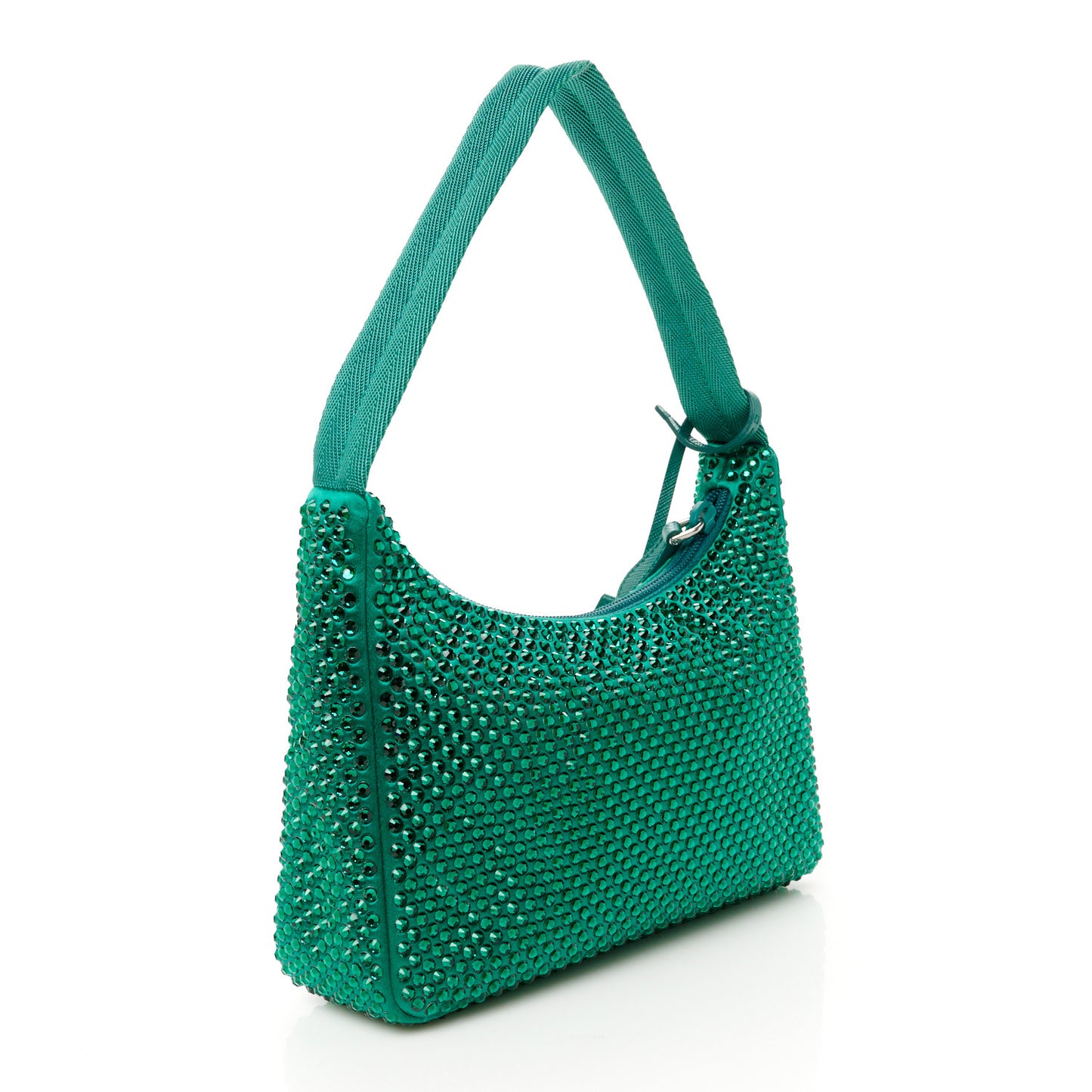 Satin Crystal Mini Re-Edition 2000 Bag Mango