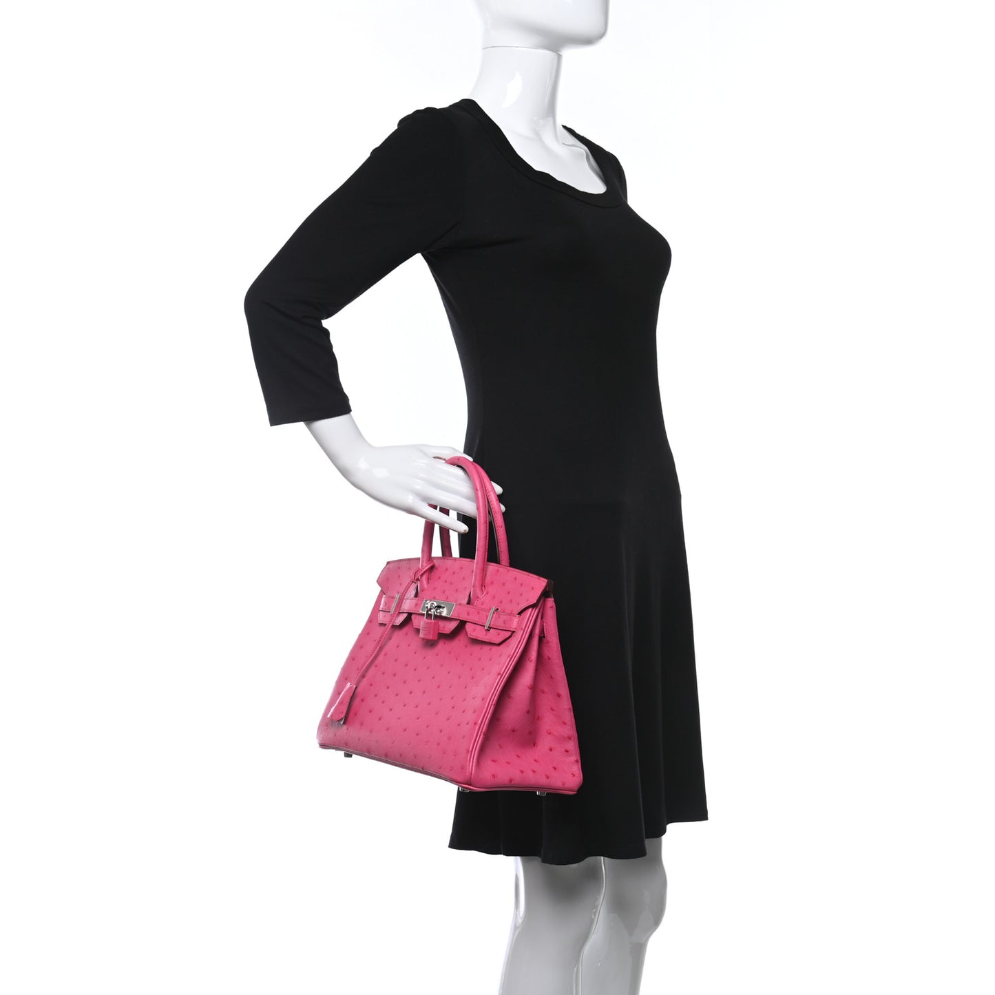 Ostrich Birkin 30 Rose Tyrien