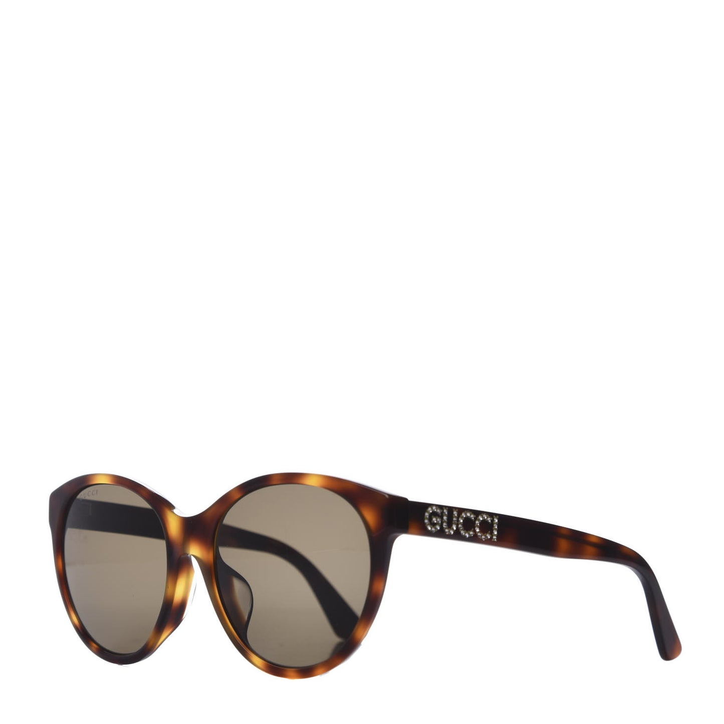 Round Frame Crystal Sunglasses GG 0419S Tortoise
