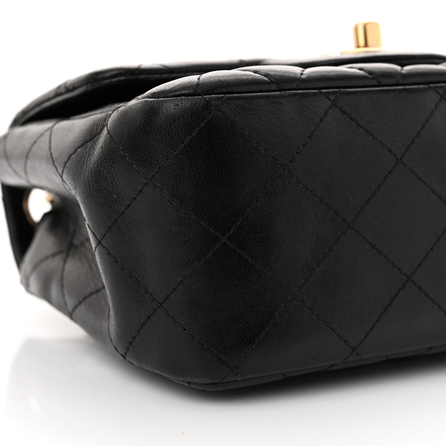 Lambskin Quilted Mini Square Flap Black