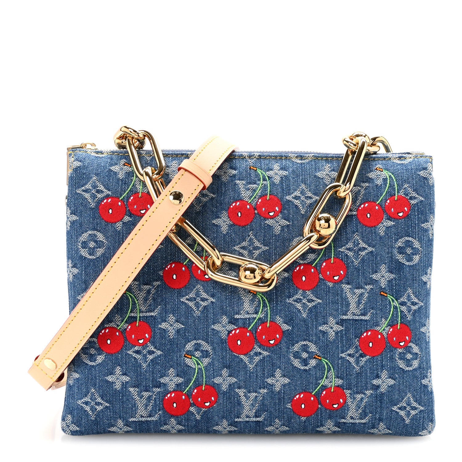 Louis Vuitton LV X TM Monogram Denim Cerises Coussin PM Blue