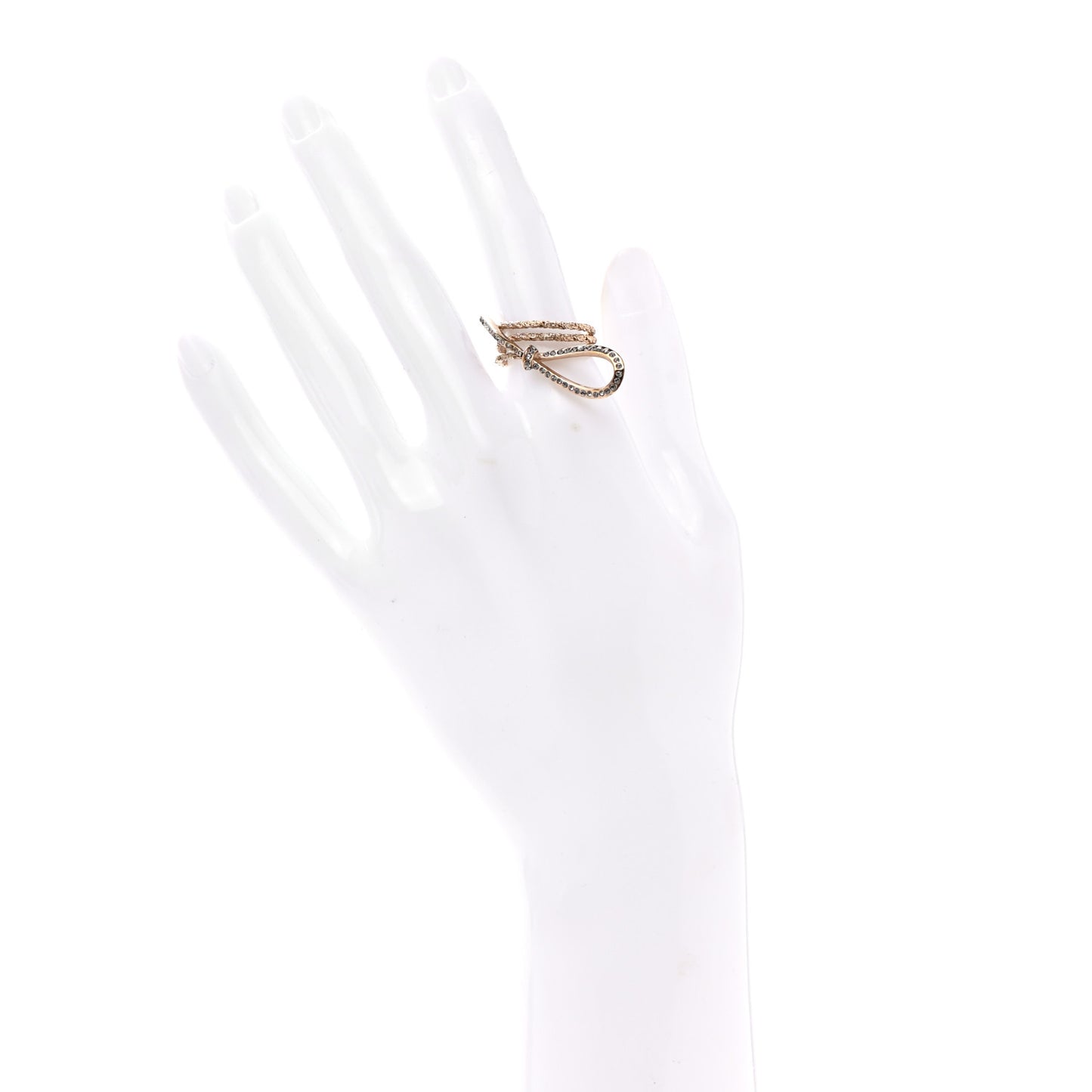 Metal Crystal Ring M Gold