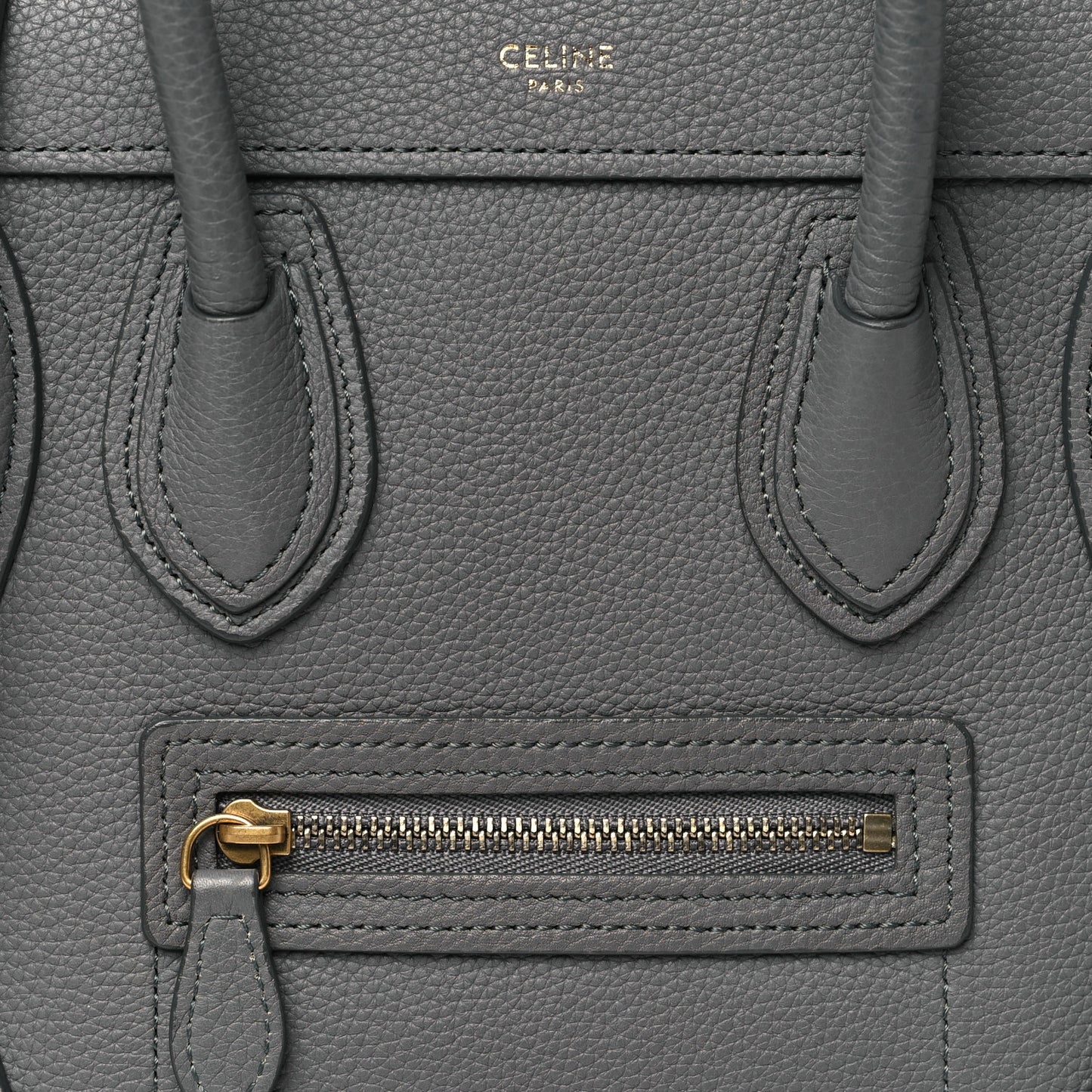 Baby Drummed Calfskin Nano Luggage Kohl