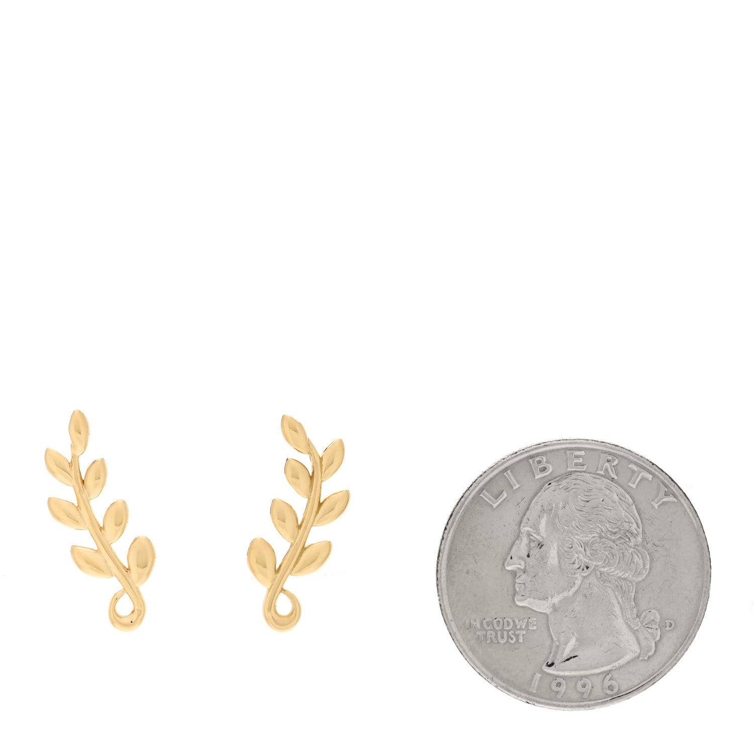 Tiffany 18K Yellow Gold Paloma Picasso Olive Leaf Climber Earrings 2 of 5