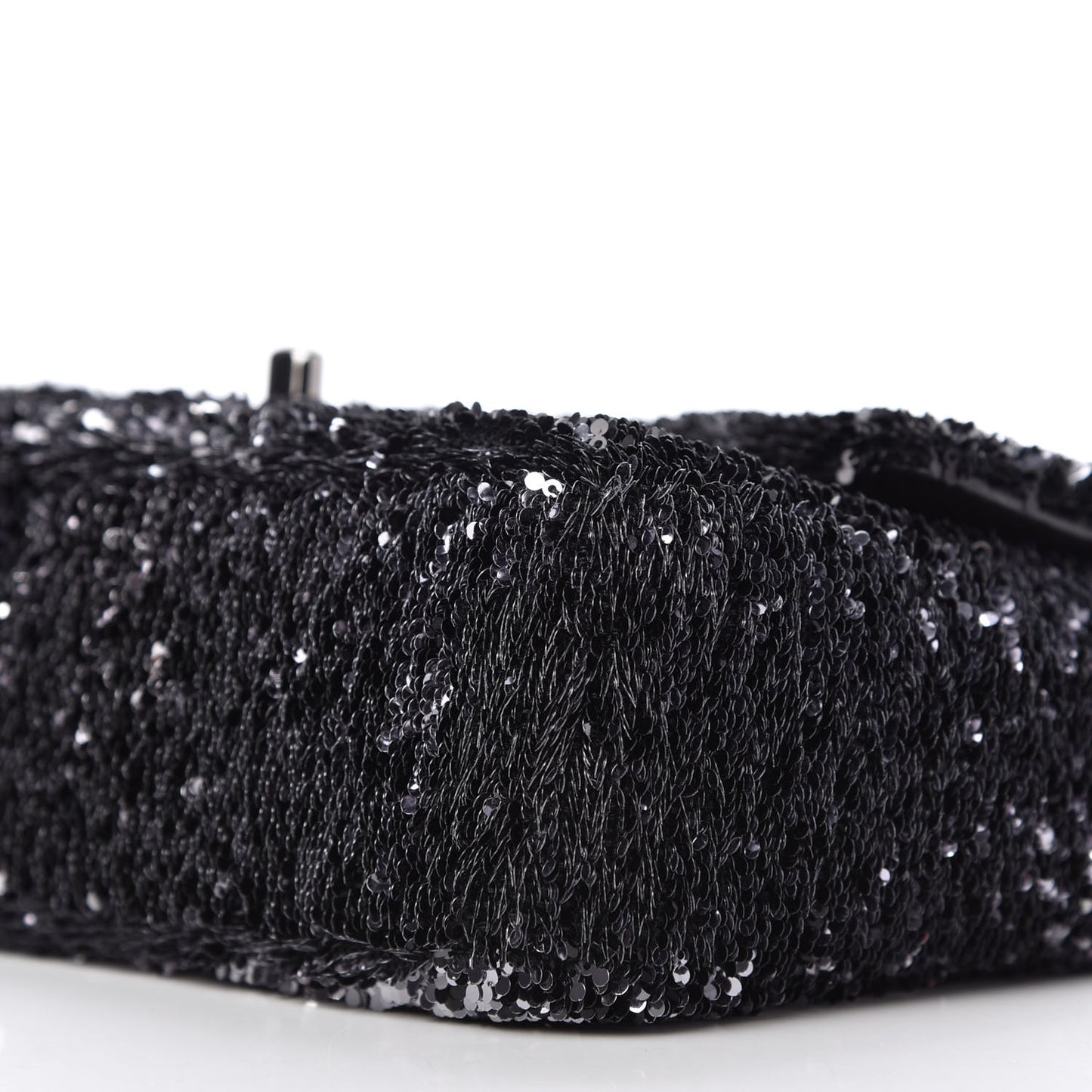 Sequin Single Flap Silver Black Silver