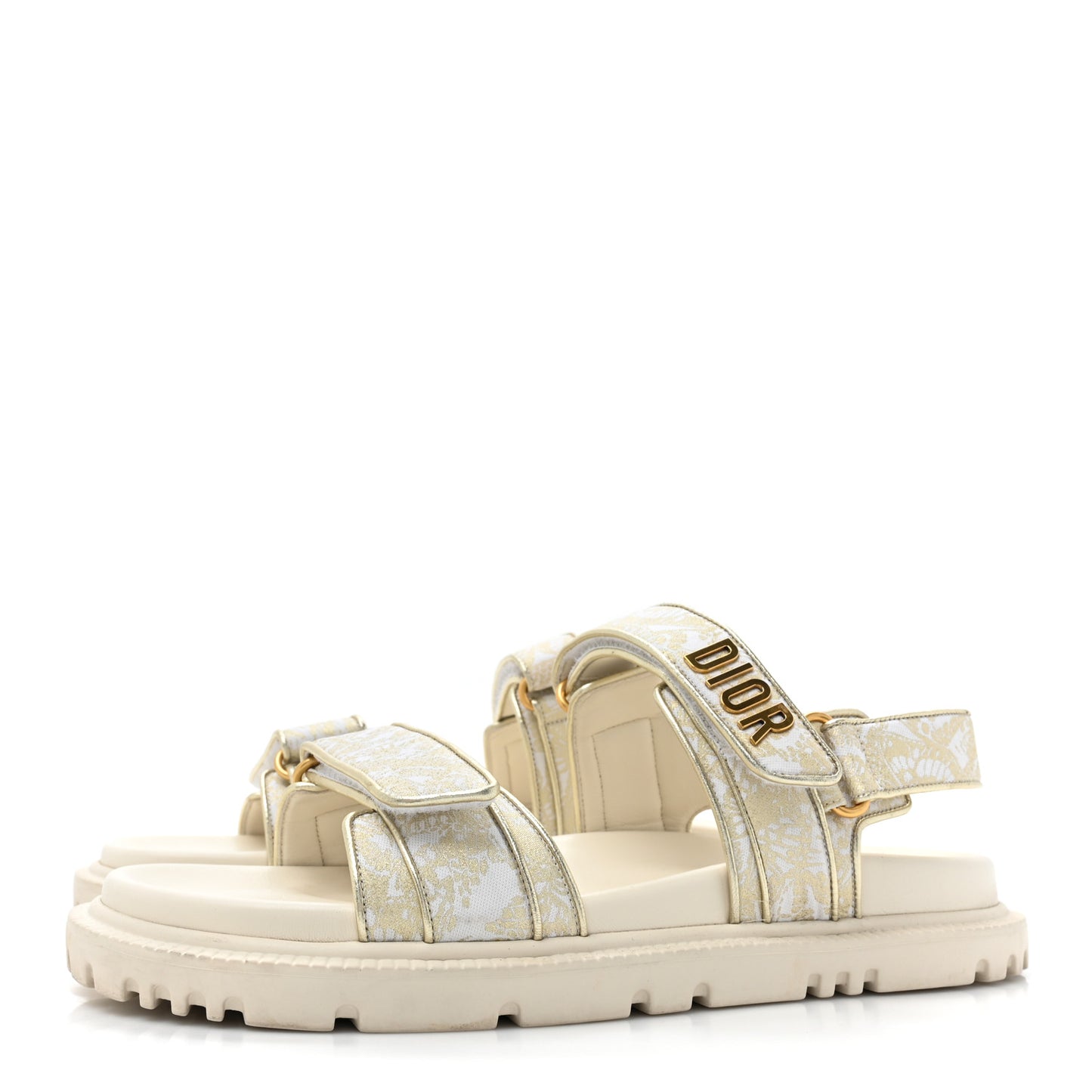 Technical Fabric Jacquard Dioract Sandals 40 White Gold