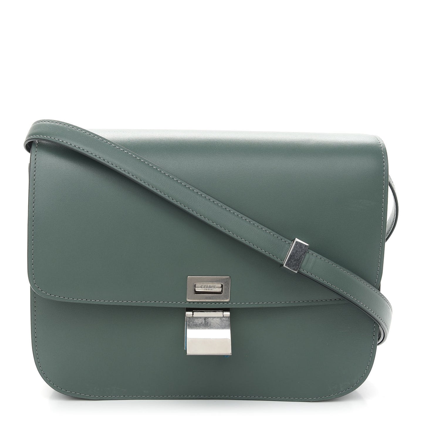 Box Calfskin Medium Classic Box Flap Bag Jade