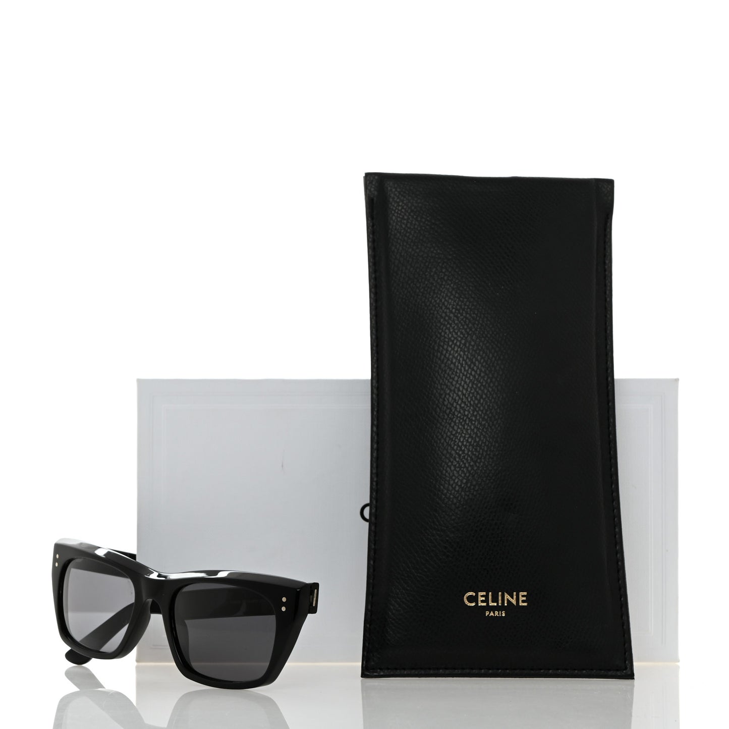 Acetate Polarized Rectangular Sunglasses CL40060I Black