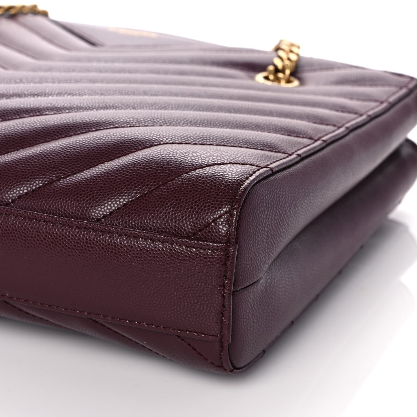 Grain de Poudre Matelasse Chevron Small Tribeca Shopping Bag Rouge Legoin