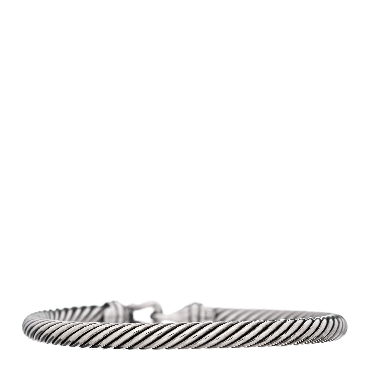 Sterling Silver 18K Yellow Gold 5mm Cable Classic Buckle Bracelet
