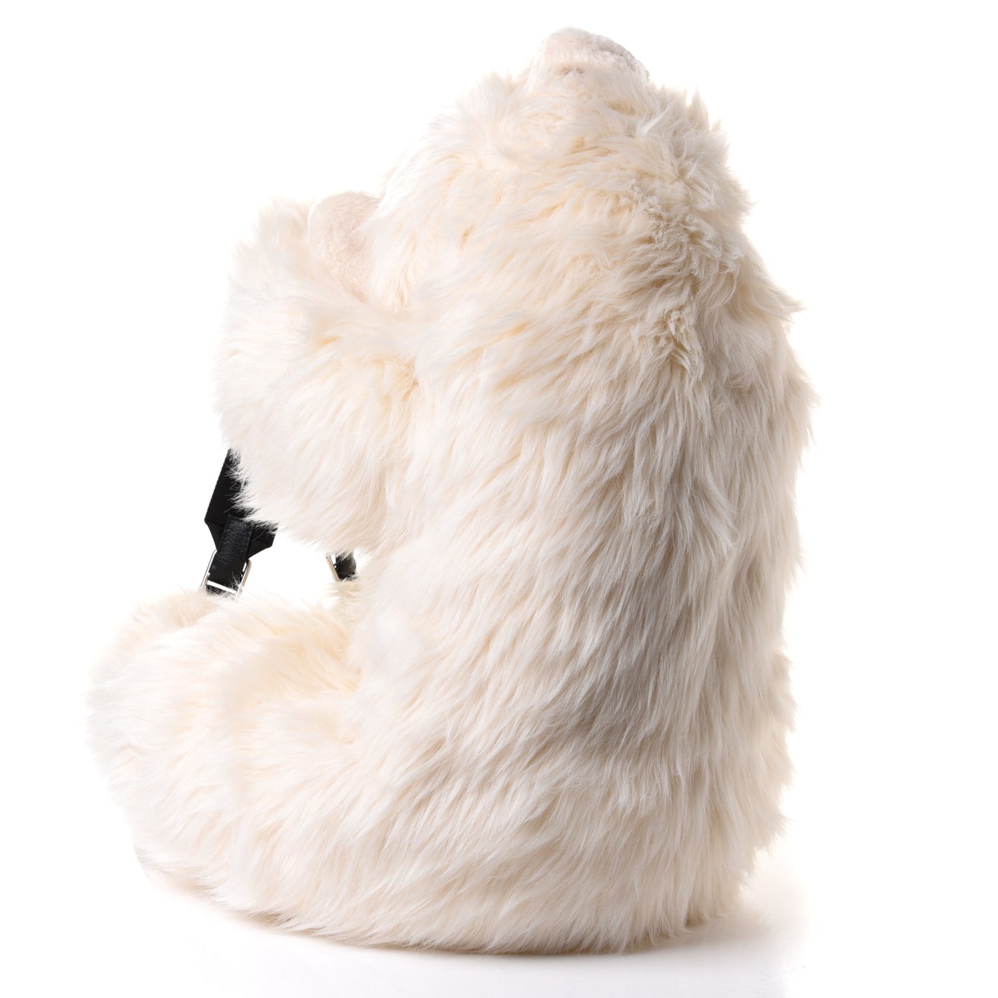 Faux Fur Calfskin Polar Bear Backpack White