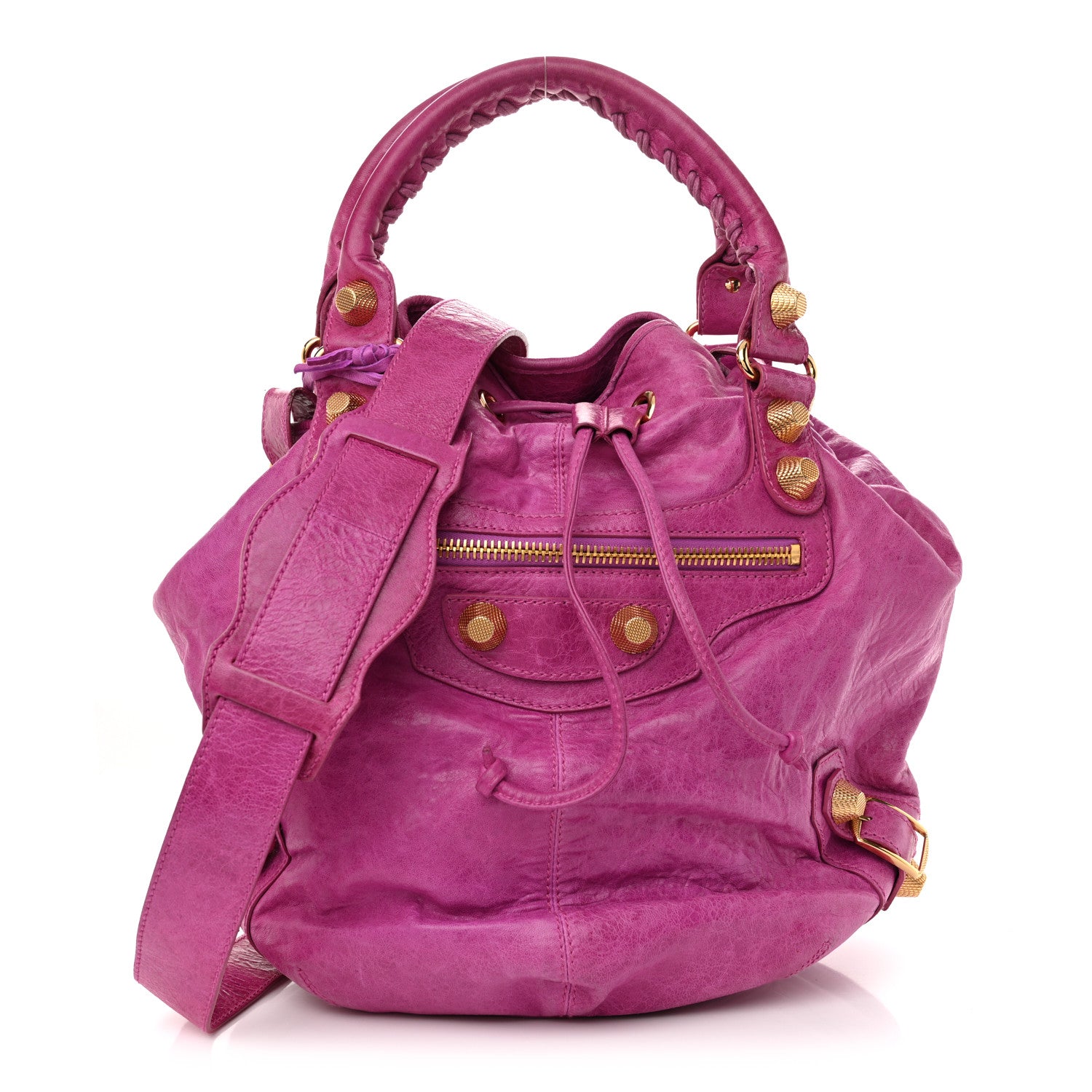 Balenciaga Agneau Giant 21 Gold Hardware Pompon Magenta 1734833