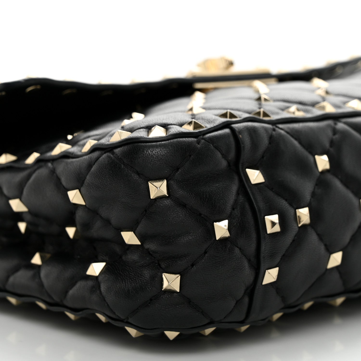 Valentino Garavani Lambskin Medium Rockstud Spike Shoulder Bag Black 8 of 11