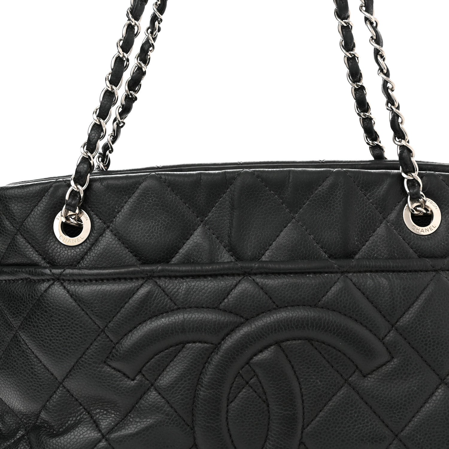 Chanel Caviar Quilted CC Timeless Soft Tote Black 8 of 10