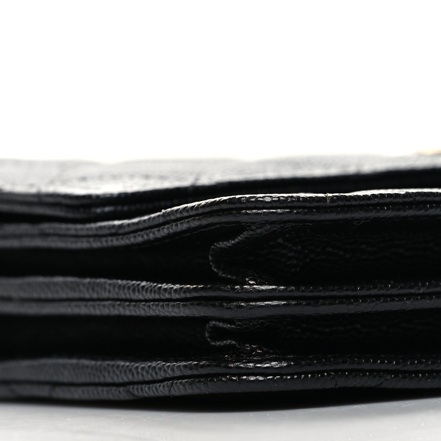 Caviar Quilted Square Wallet On Chain WOC Black