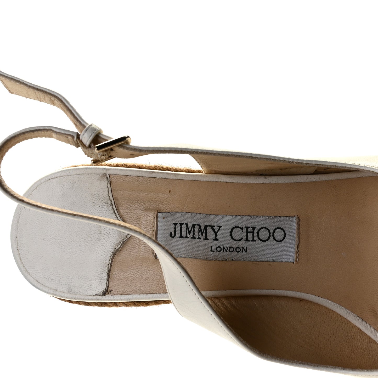 Nappa Cork Braided Amely 105 Wedge Sandals 40 Chalk