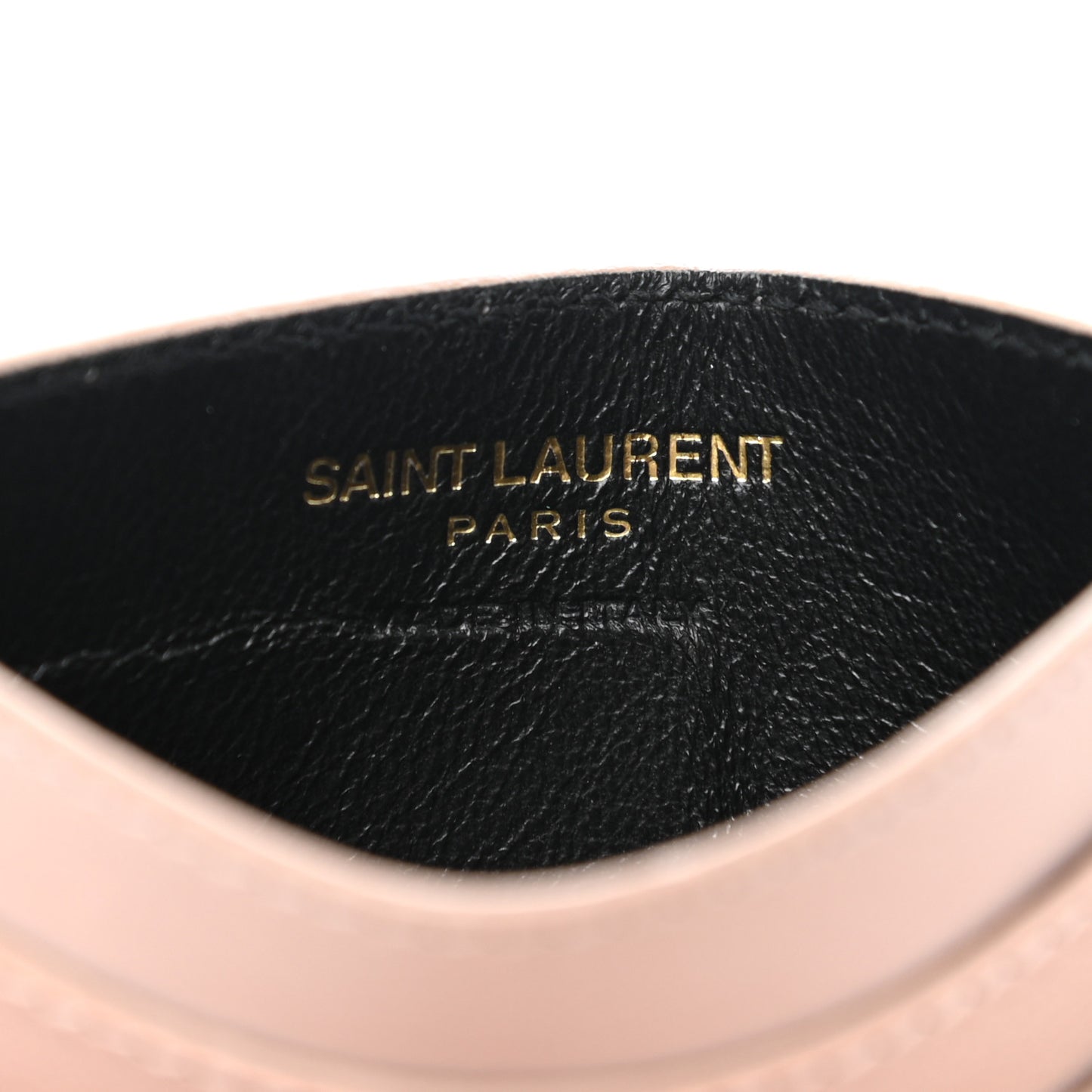 Calfskin Monogram Credit Card Case Pale Pink