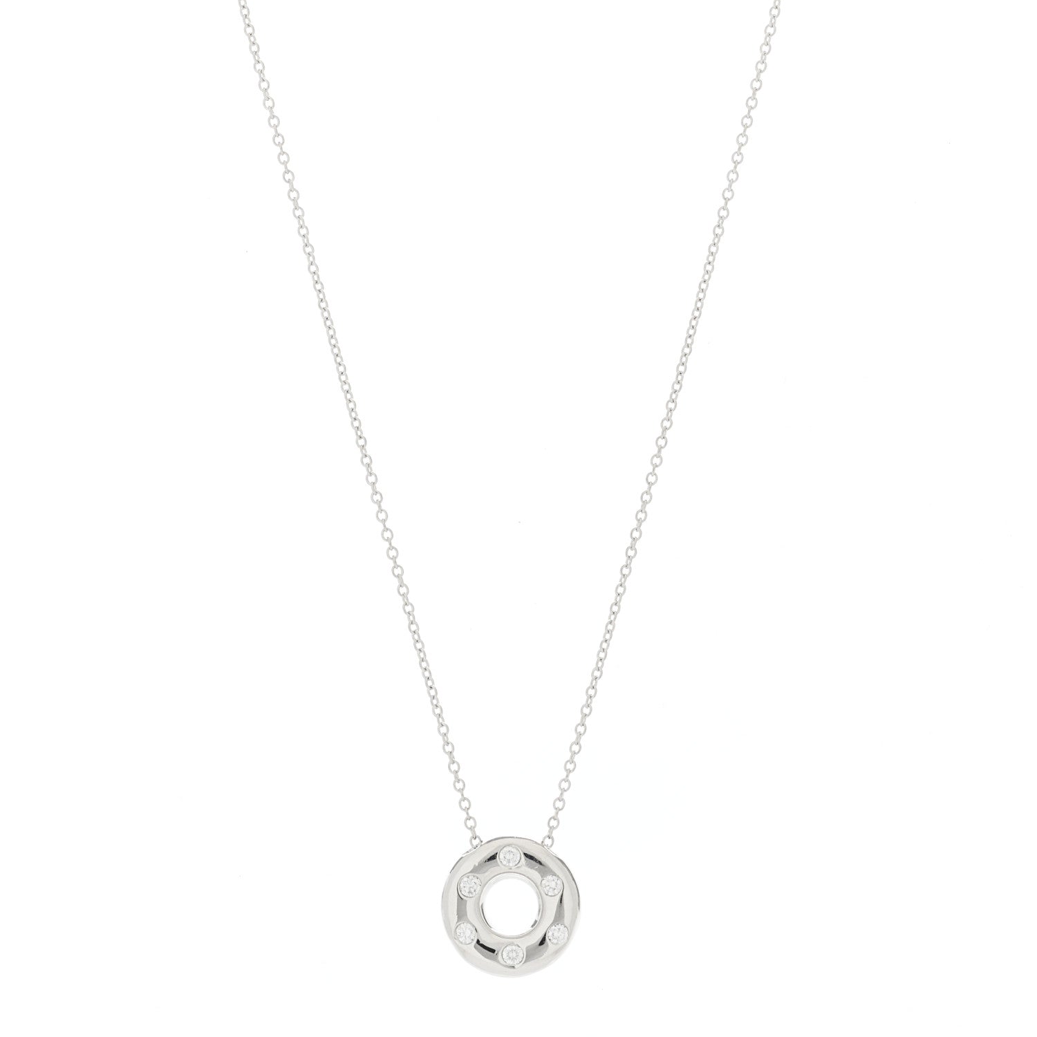 Tiffany Platinum Diamond Etoile Circle Pendant Necklace 1 of 5