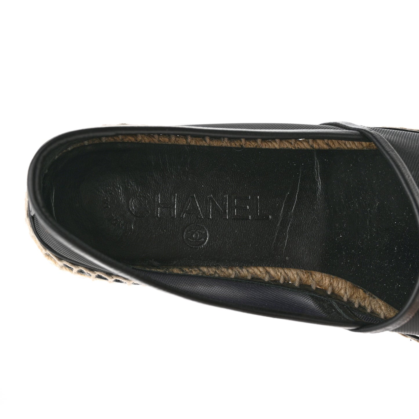 Mesh Grosgrain CC Espadrilles 37 Black
