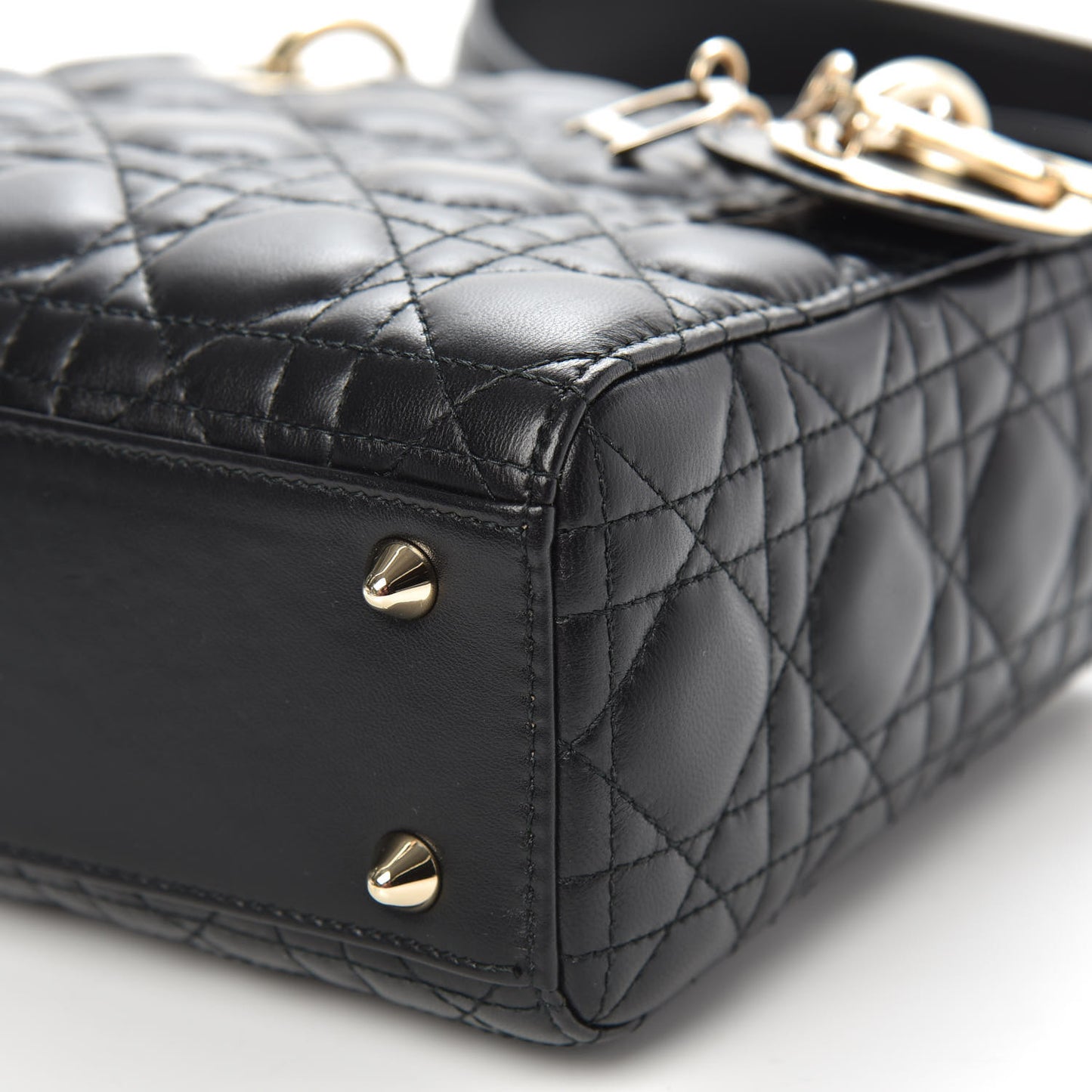 Lambskin Cannage Small Lucky Badges My Lady Dior Black