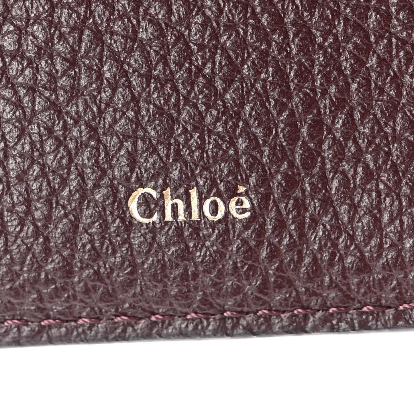 Grained Calfskin Marcie Medium Compact Wallet Oxblood