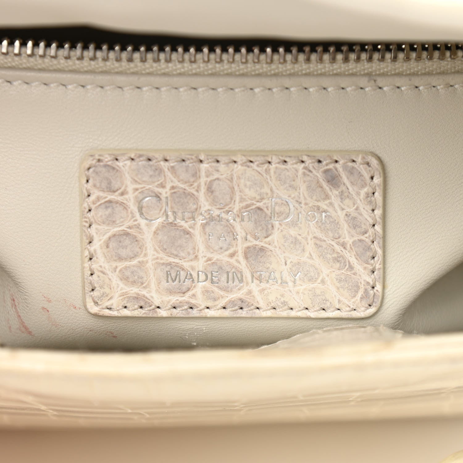 Christian Dior Alligator Mini Lady Dior Off White 5 of 10