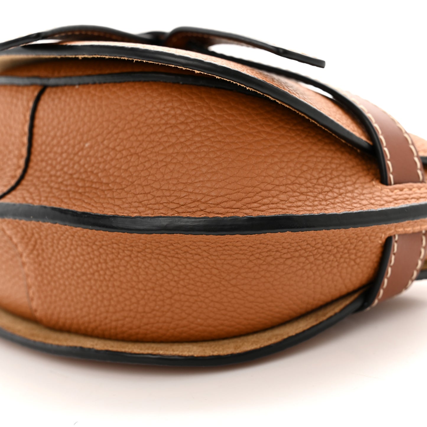 Grained Calfskin Mini Gate Crossbody Bag Caramel Pecan