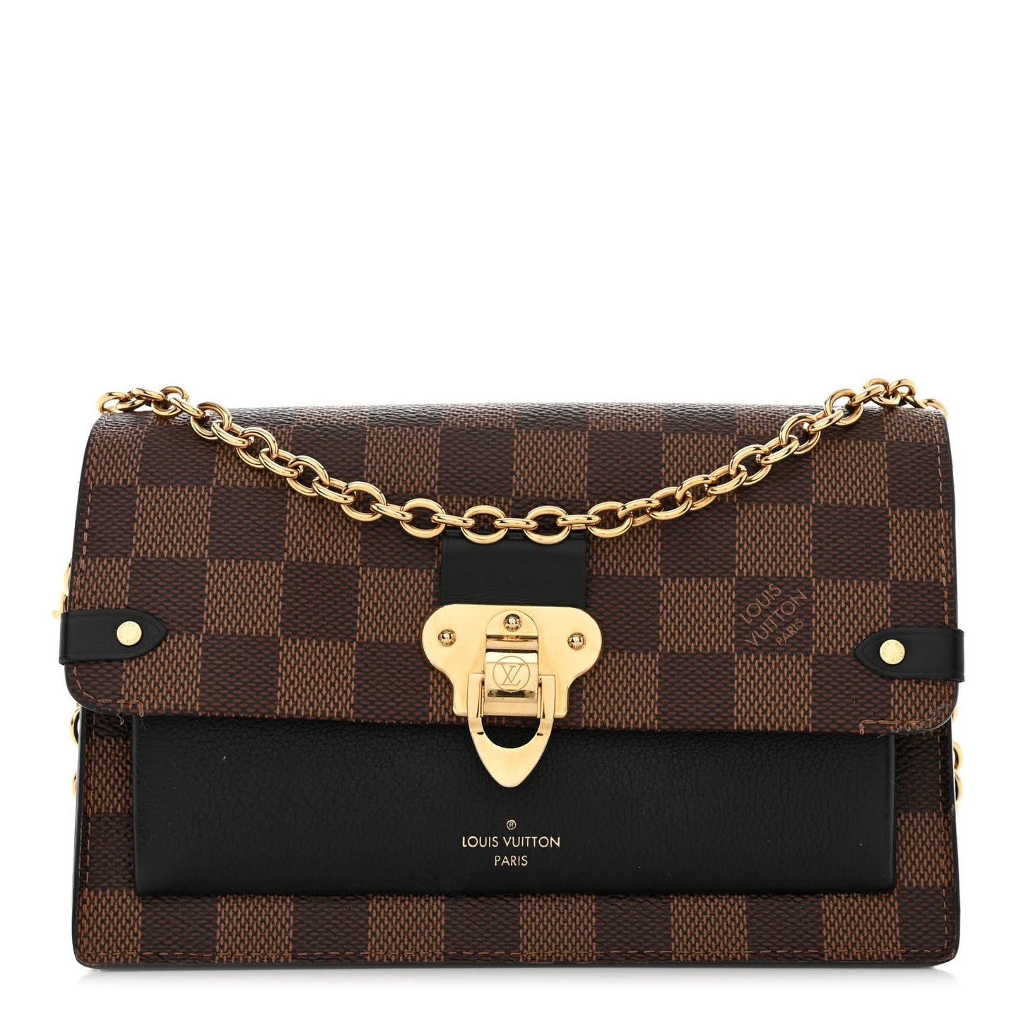 Damier Ebene Vavin Chain Wallet Black