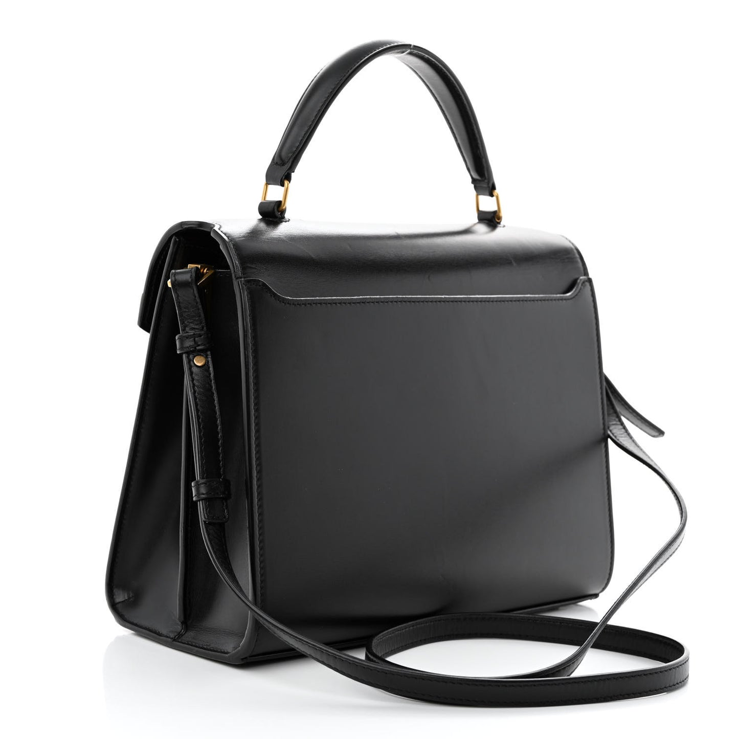 Kid Scamosciato Smooth Calfskin Medium Classic Monogram Cassandra Top Handle Black Rouge Legion