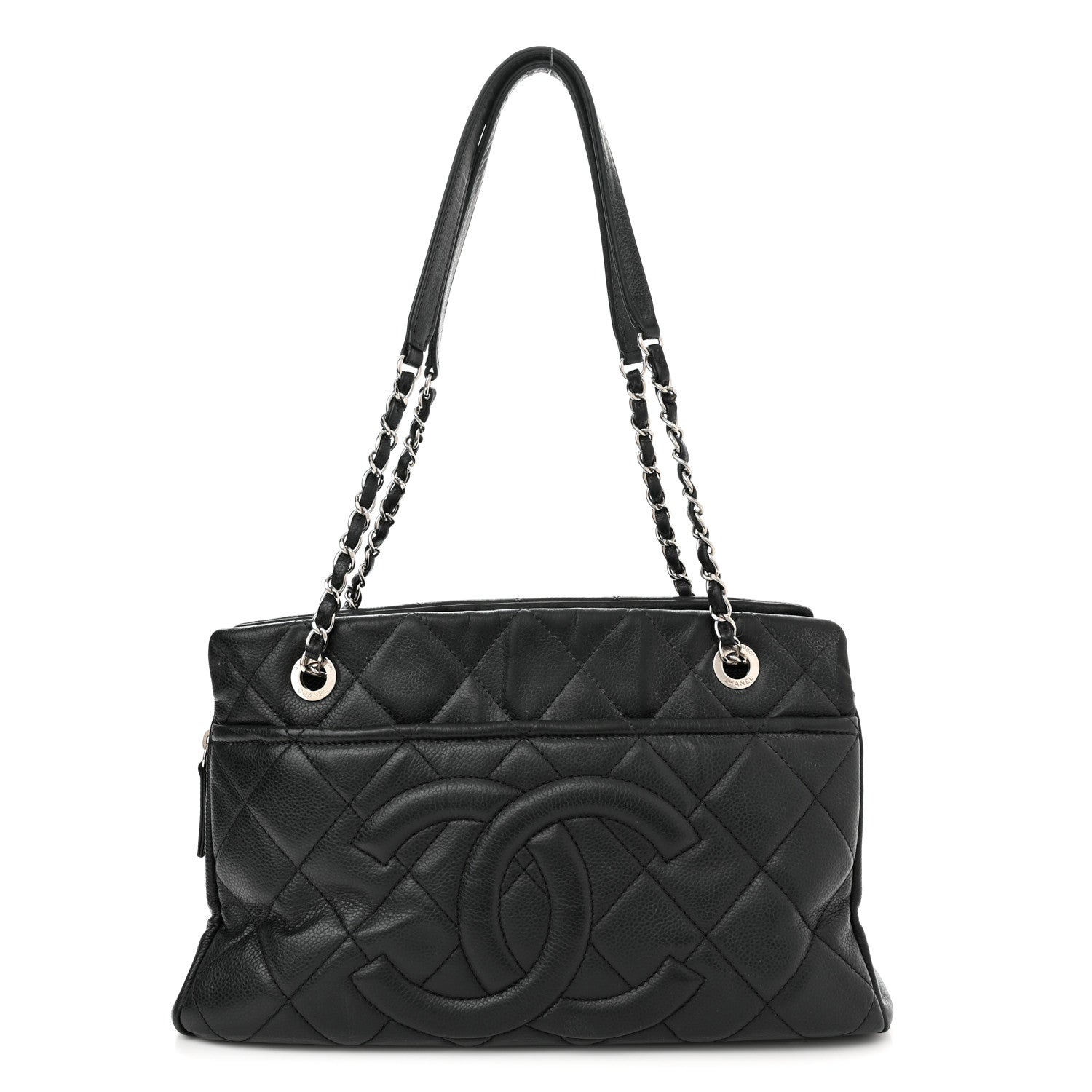 Chanel Caviar Quilted CC Timeless Soft Tote Black 1 of 10