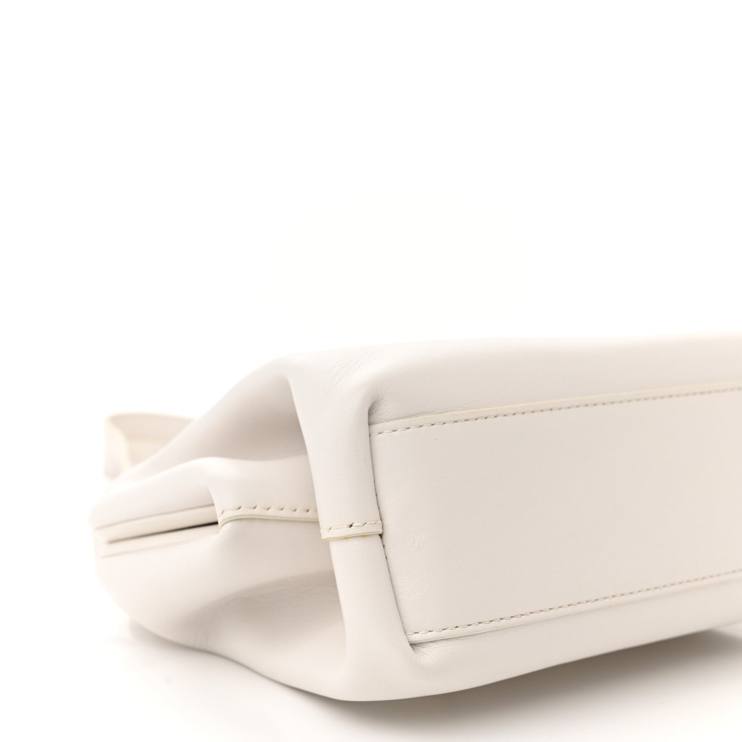 Calfskin Small The Point Triangle Bag Chalk