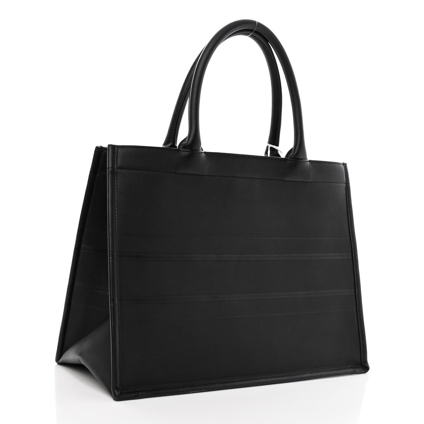 Calfskin Embossed Medium Book Tote Black