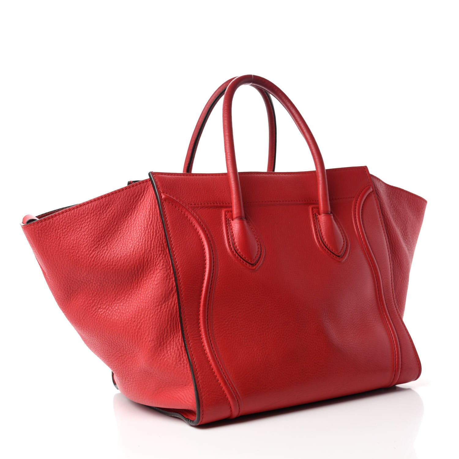 Celine Supple Calfskin Medium Phantom Luggage Vermillion 3 of 10