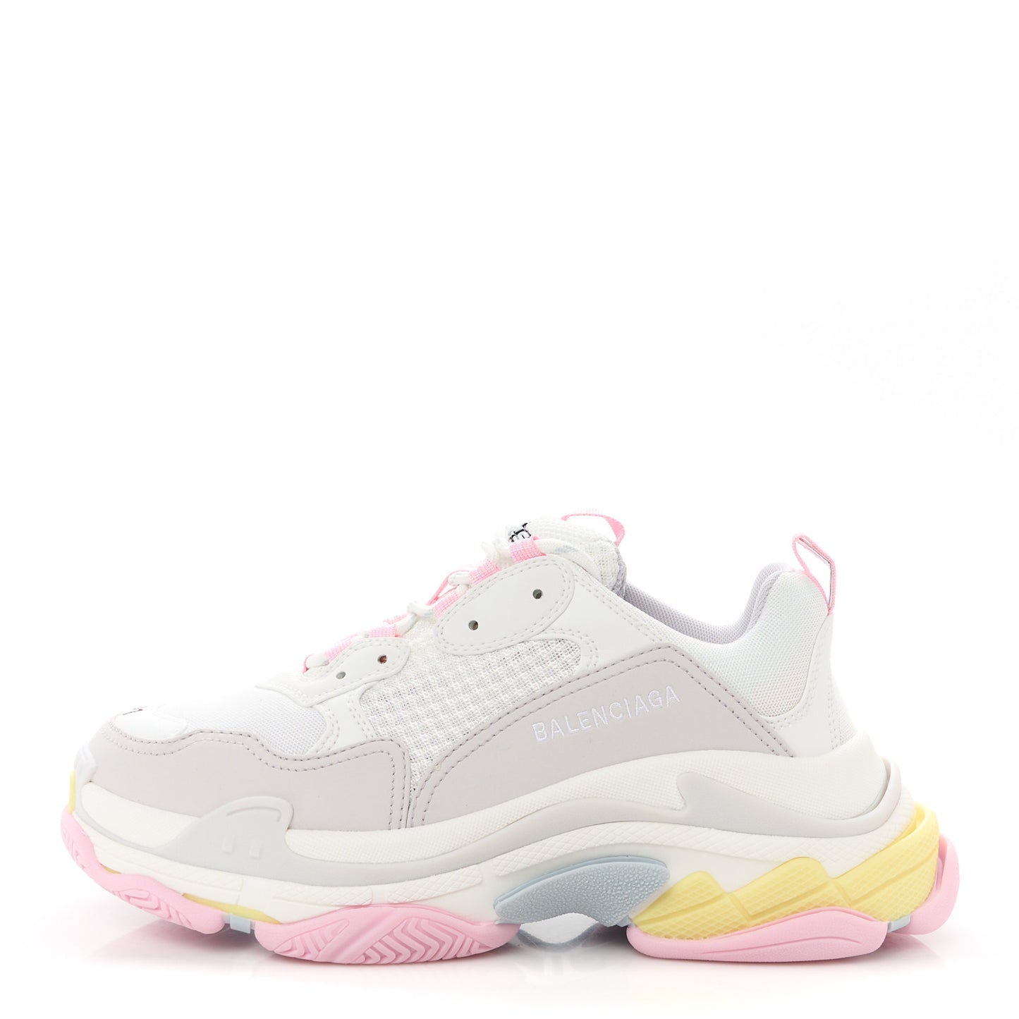 Fabric Mesh Multicolor Womens Triple S Sneakers 41 Yellow Pink Grey White