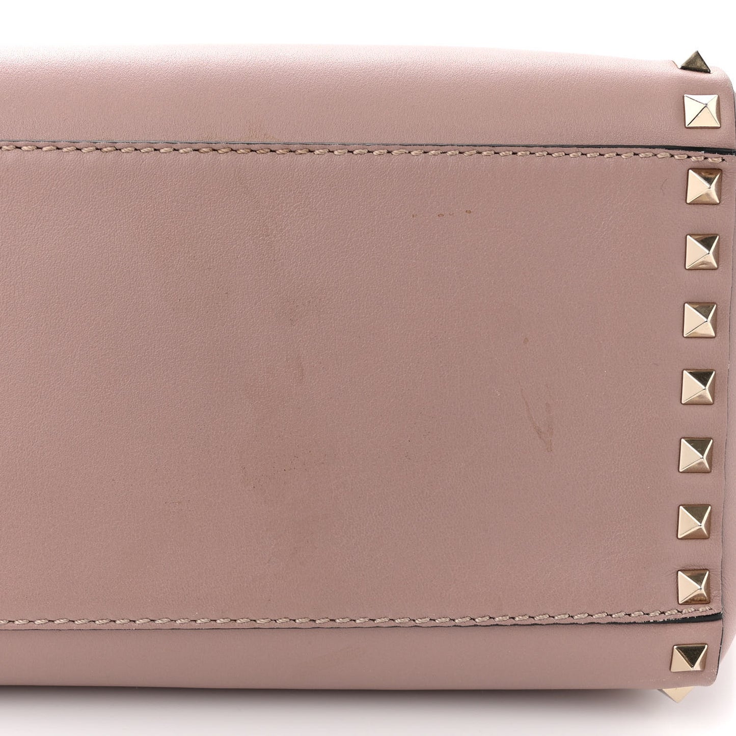 Vitello Rockstud Double Handle Tote Poudre