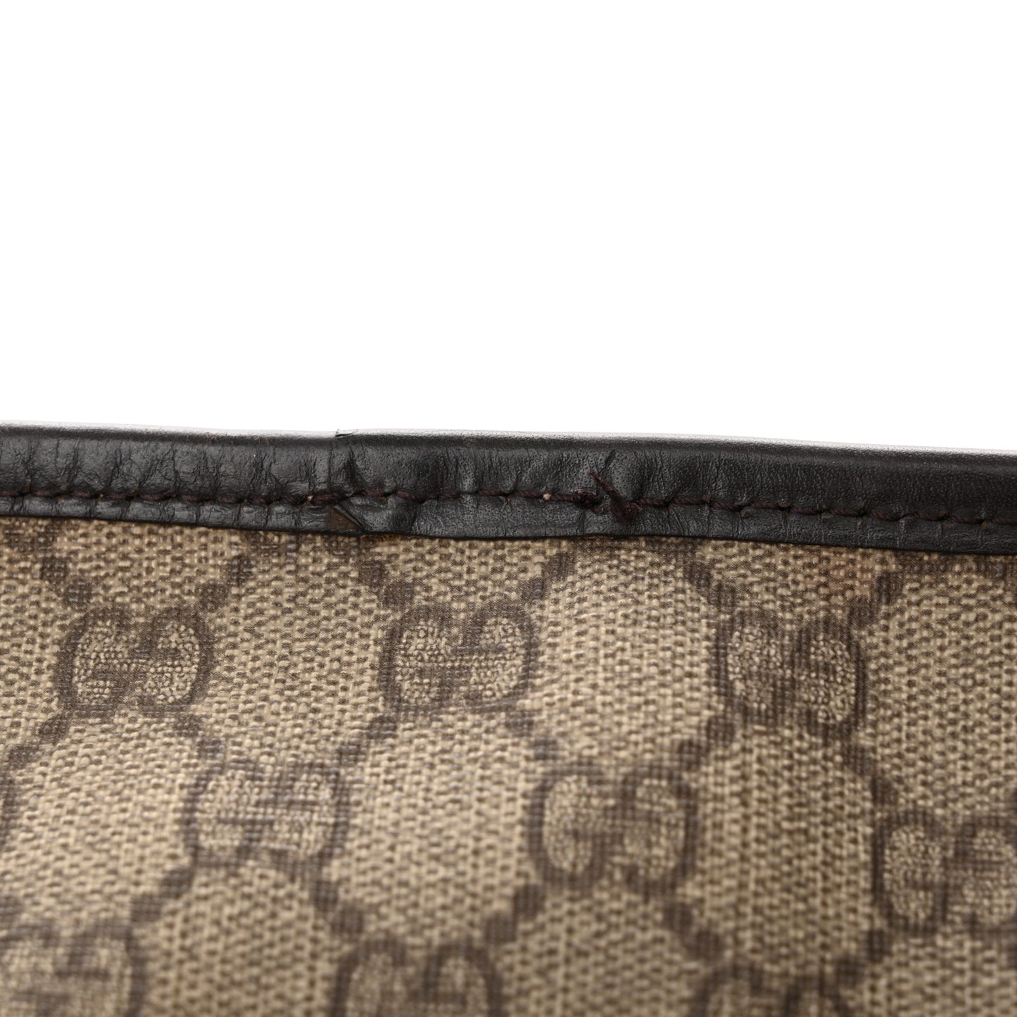 GG Supreme Monogram Medium Zippered Shopping Tote Dark Brown