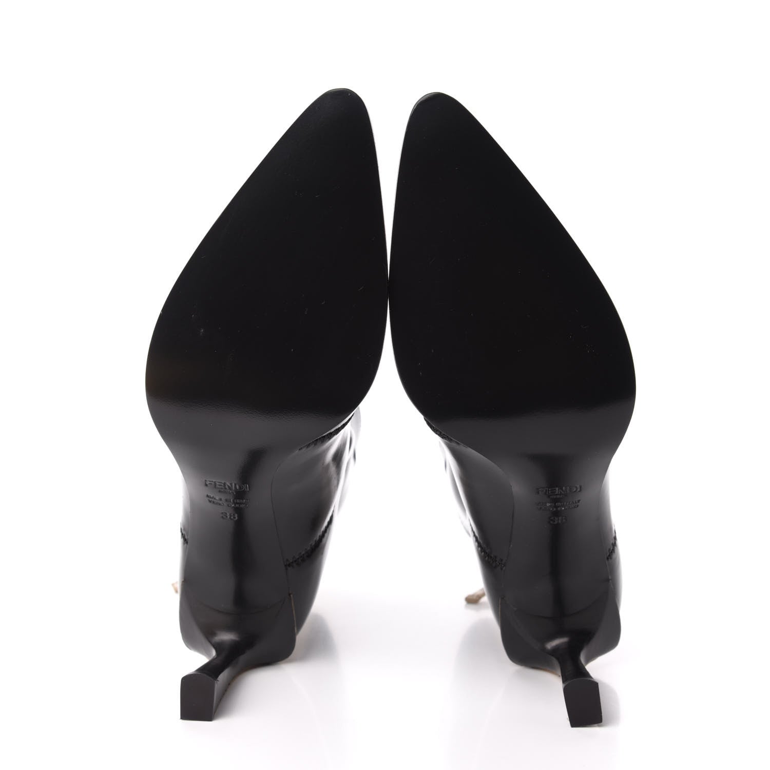 Fendi Glossy Neoprene FFrame Ankle Boots 38 Black 5 of 8
