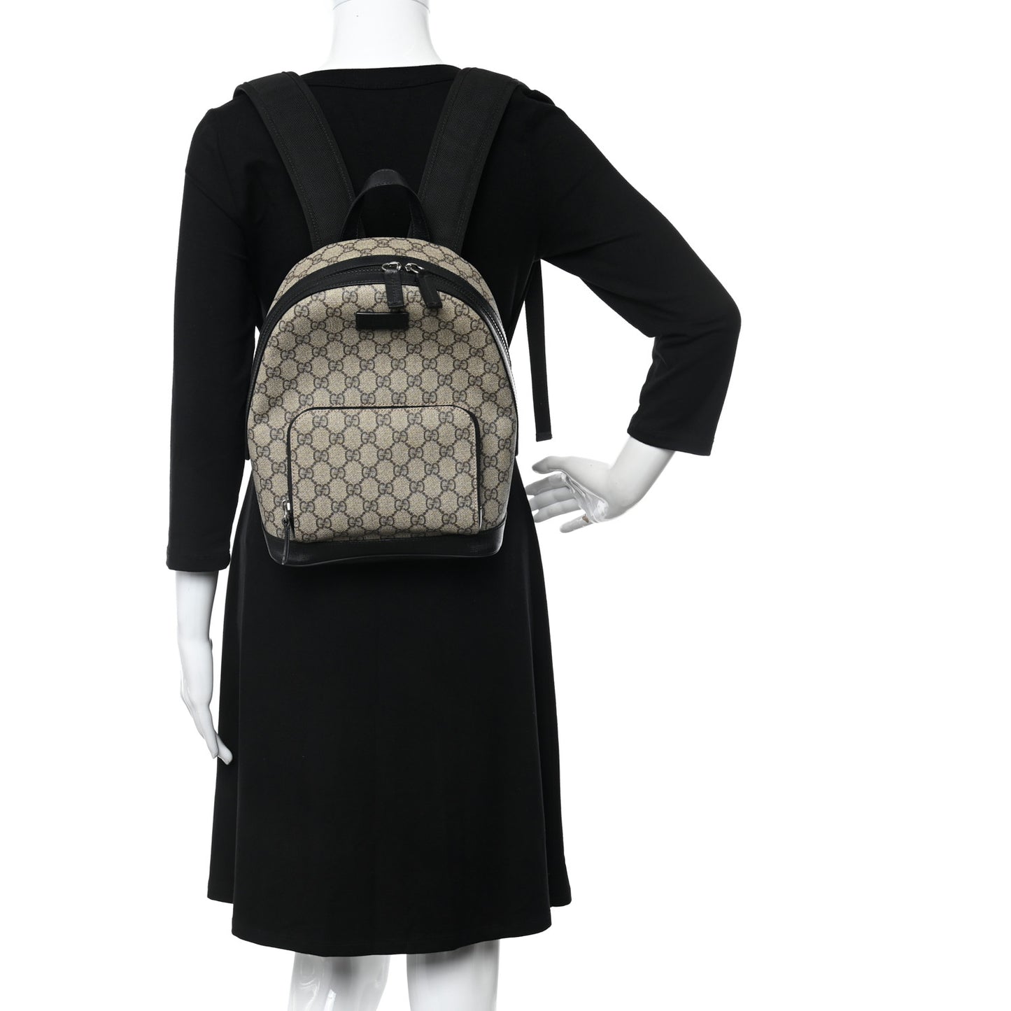 GG Supreme Monogram Small Eden Day Backpack Black