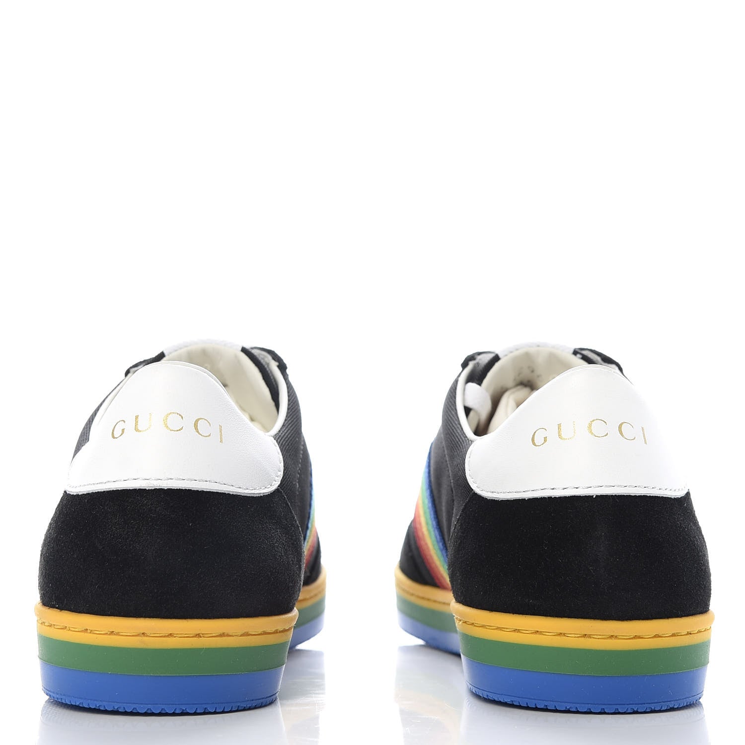 Gucci Suede Rainbow Womens G74 Sneakers 35 Black 4 of 10