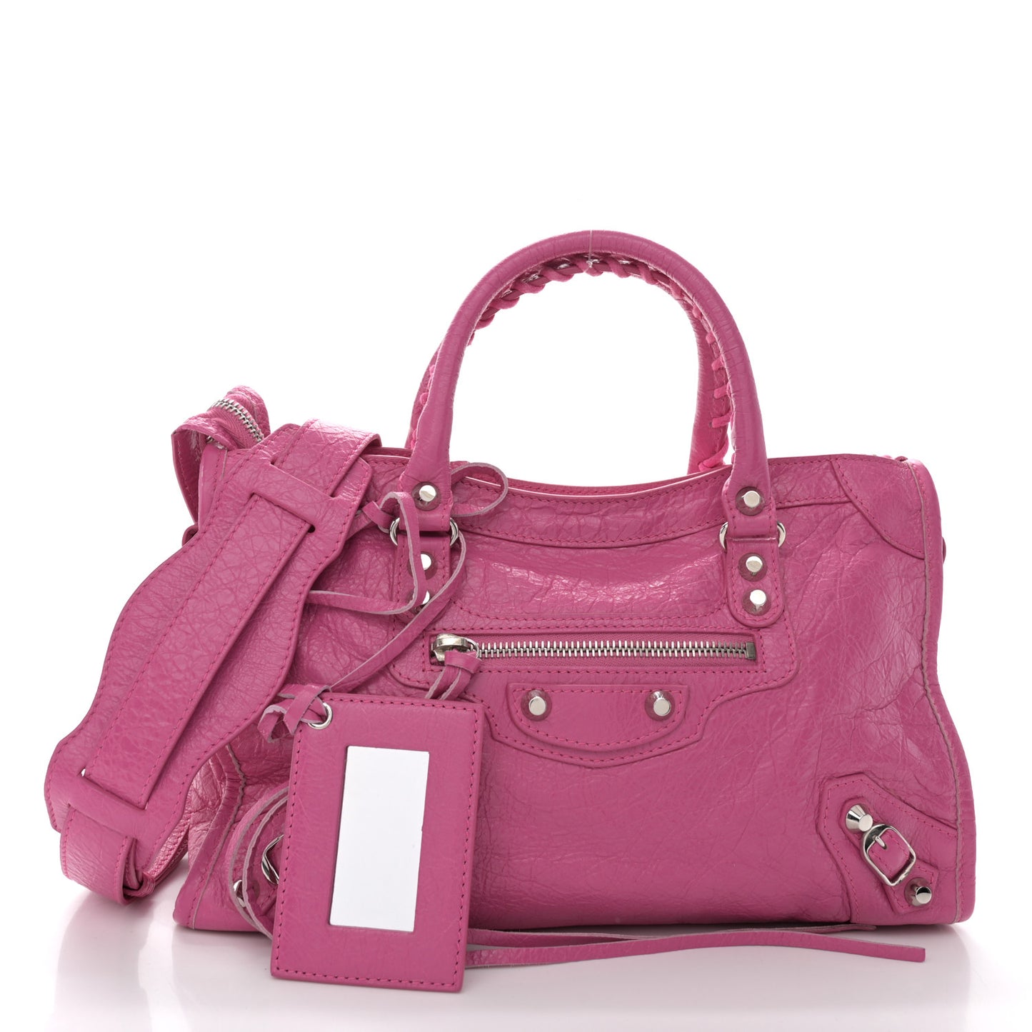 Agneau Classic Silver Hardware S City Rose Flamingo