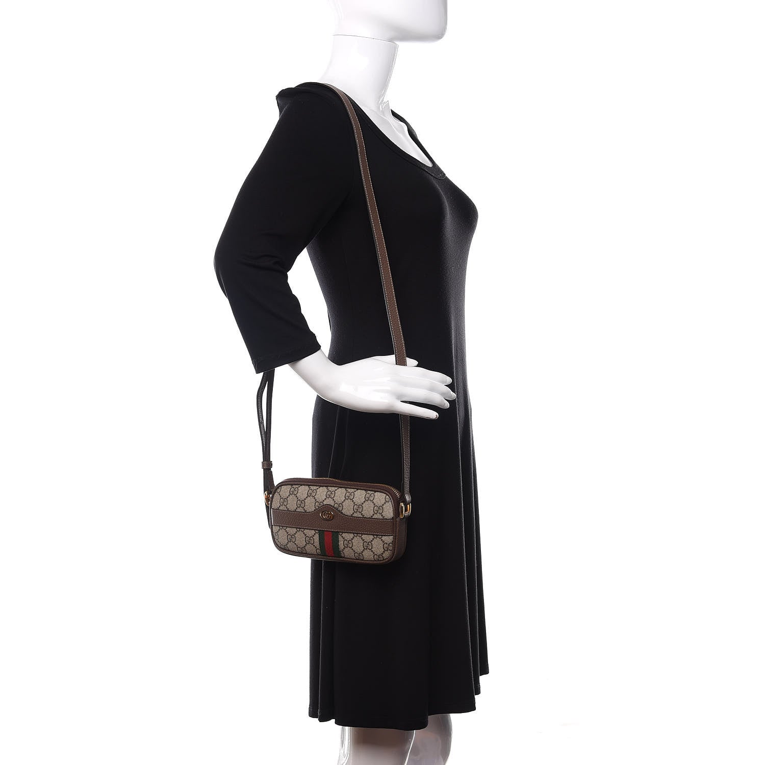 Gucci GG Supreme Monogram Web Mini Ophidia GG Bag Brown 2 of 8