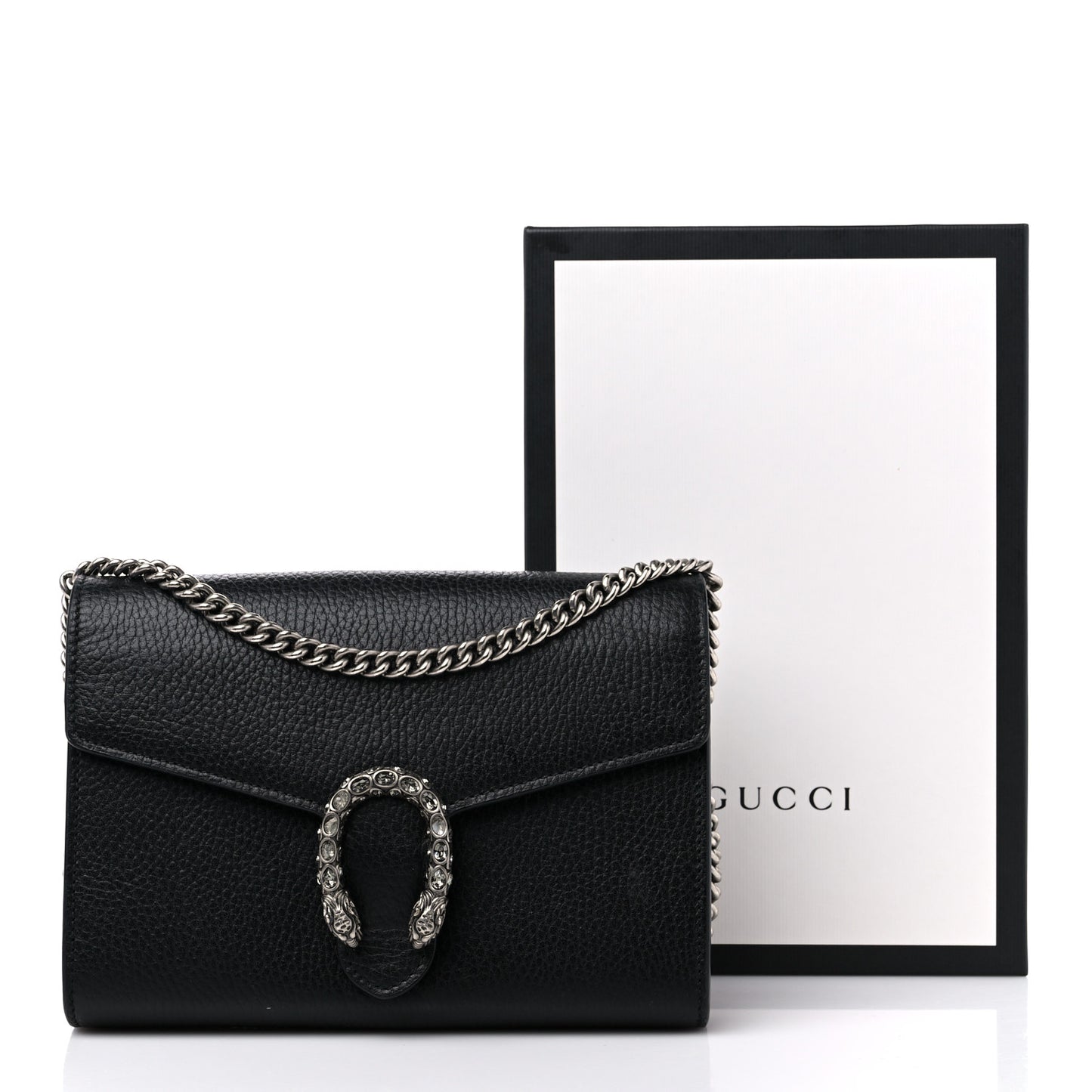 Calfskin Mini Dionysus Chain Wallet Black
