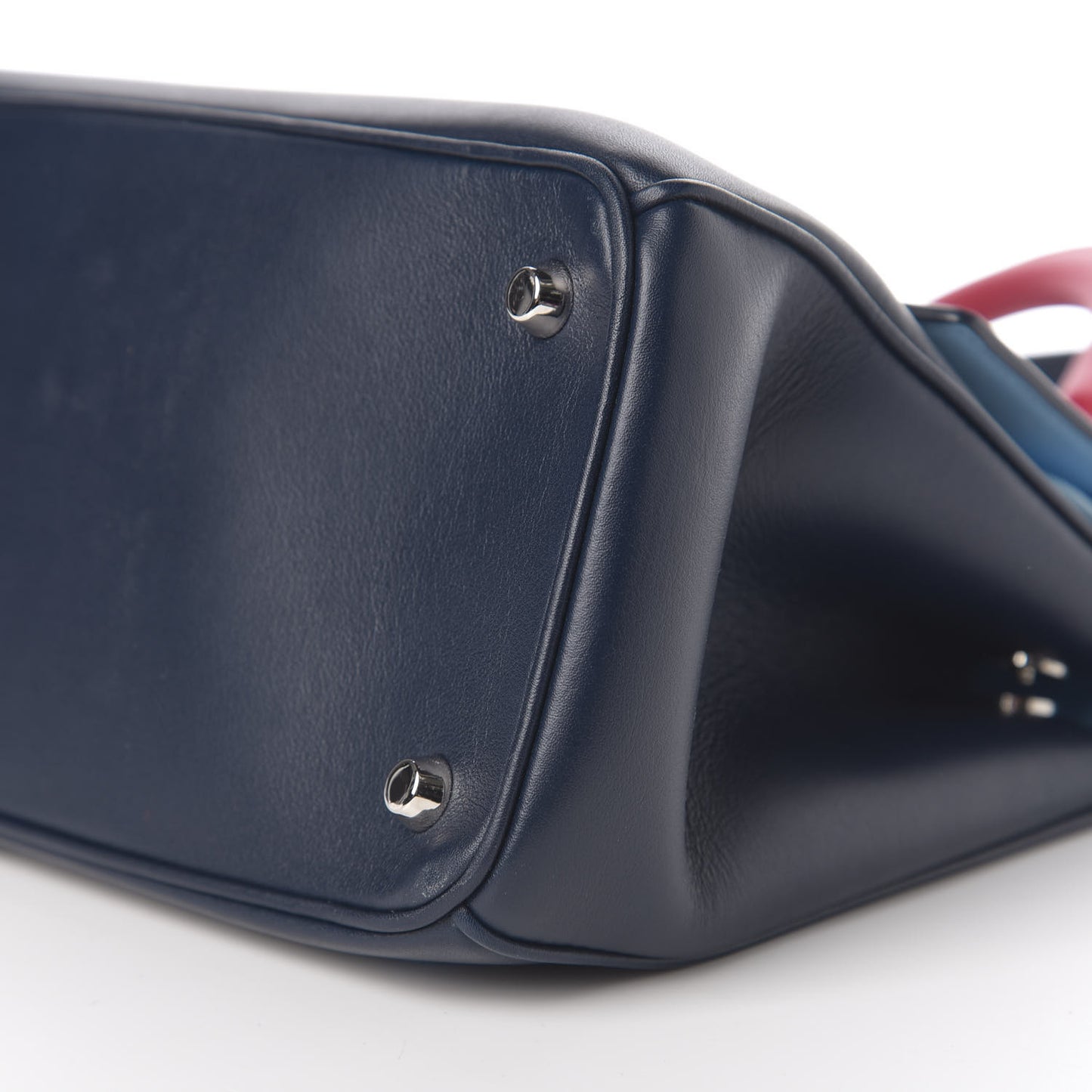 Smooth Calfskin Small Tri-Color Be Dior Flap Navy Blue