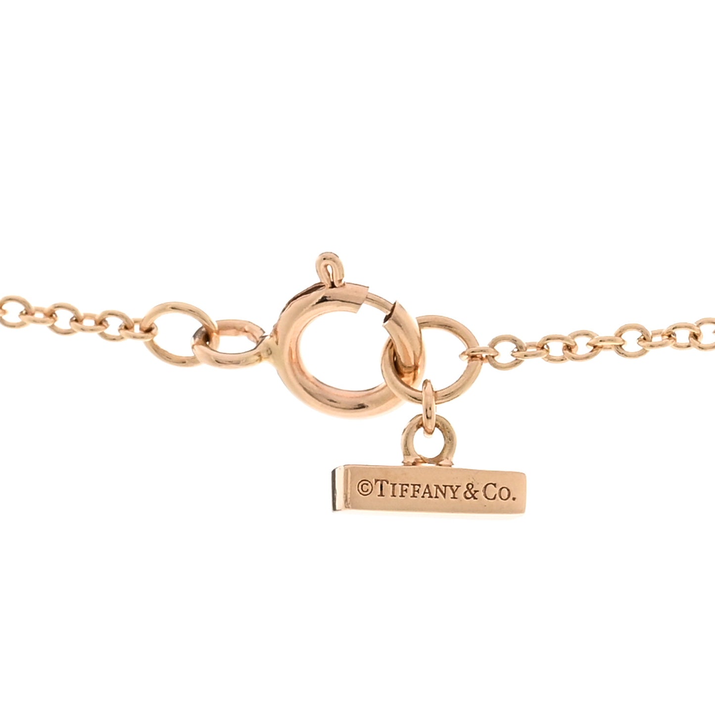 18K Rose Gold Diamond Turquoise Small T Circle Pendant Necklace