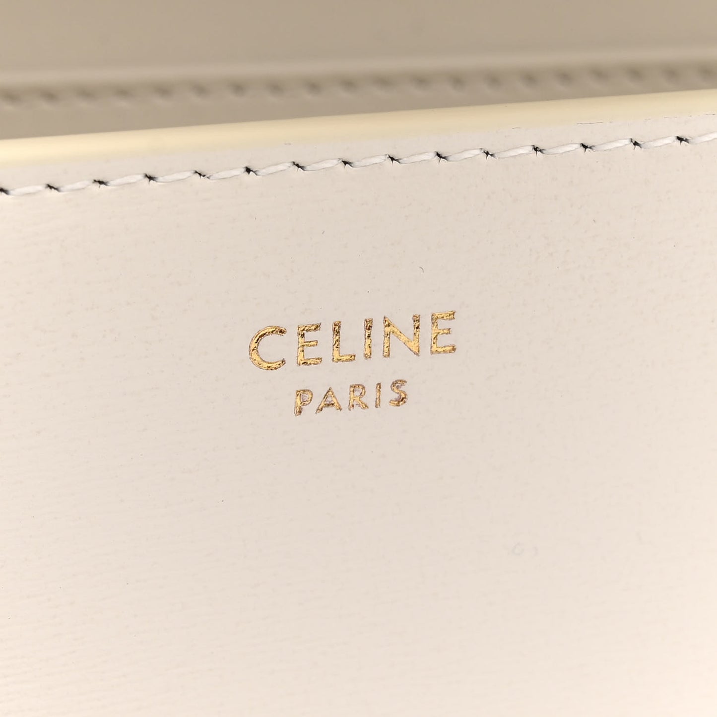 Shiny Calfskin Triomphe Margo Wallet on Chain White