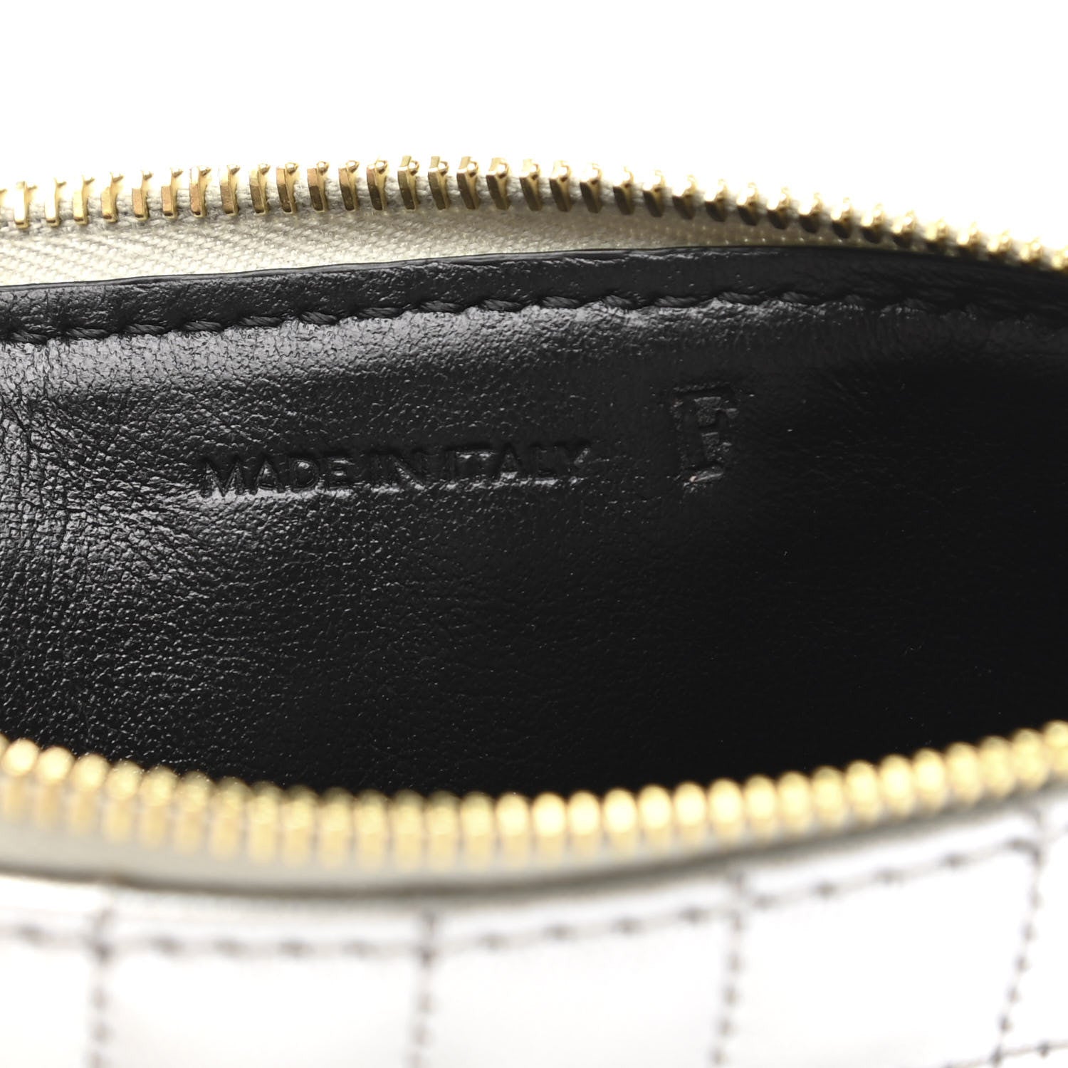 Celine Laminated Calfskin Quilted C Charm Coin Card Pouch Silver 7 of 7