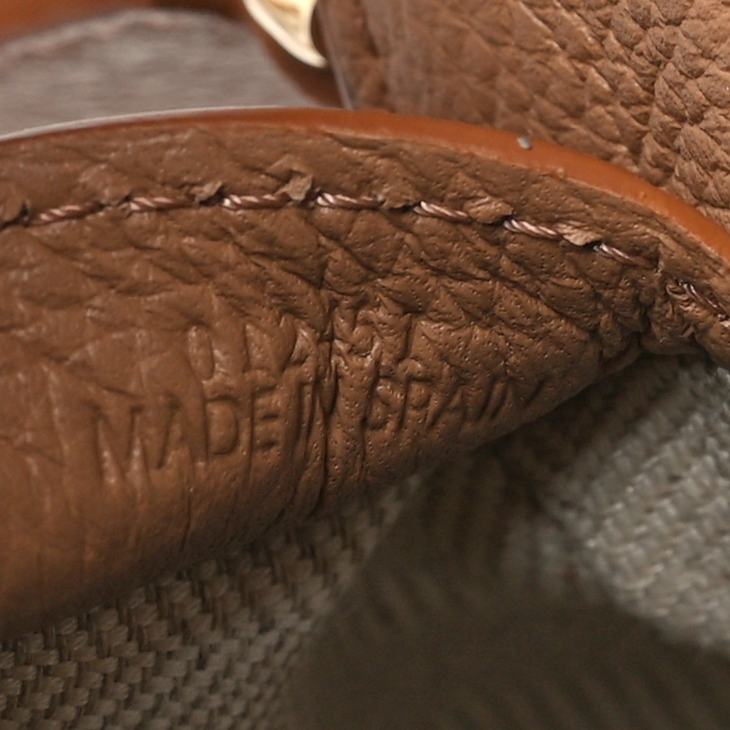 Grained Calfskin Medium Puzzle Edge Bag Toffee