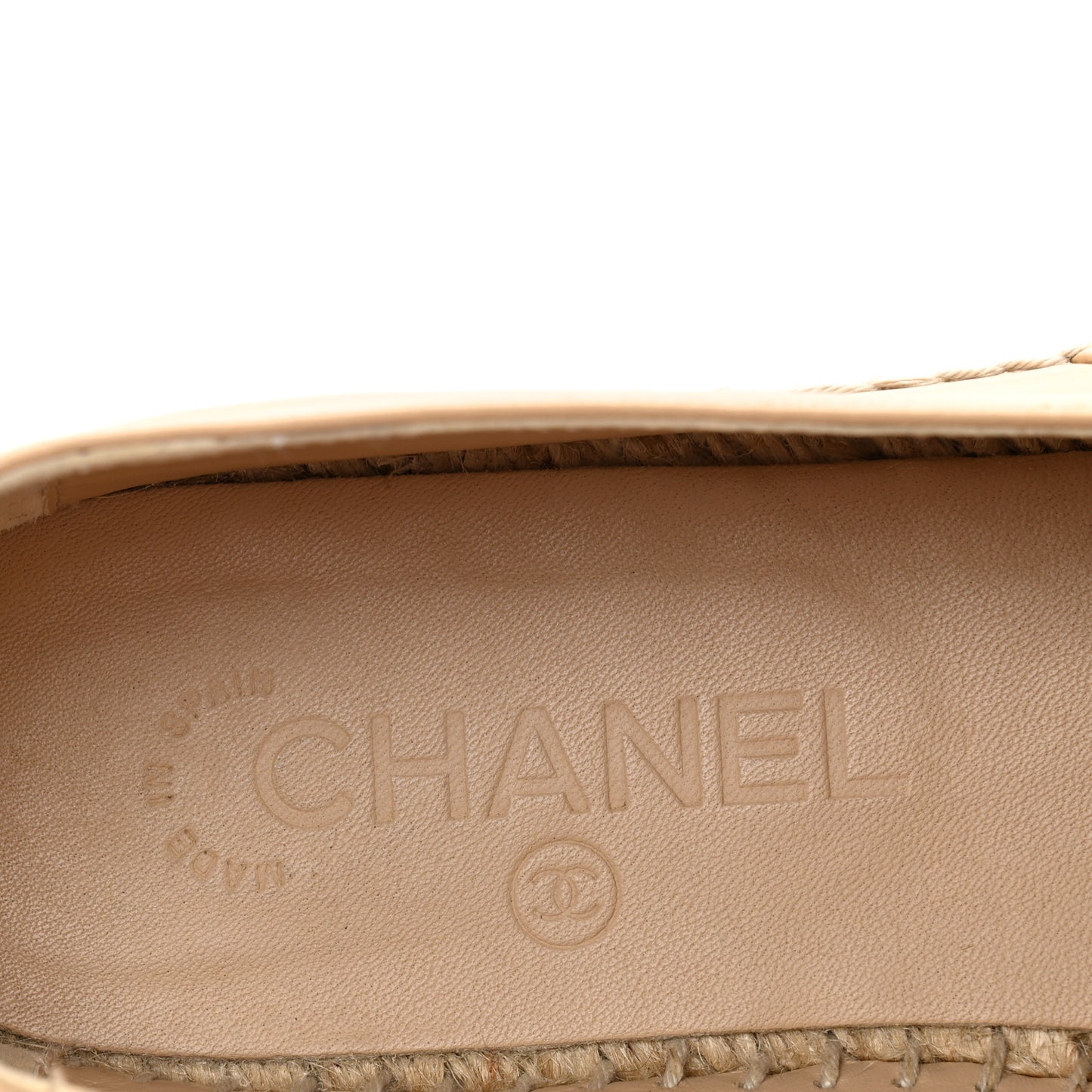 Lambskin CC Espadrilles 38 Beige Black