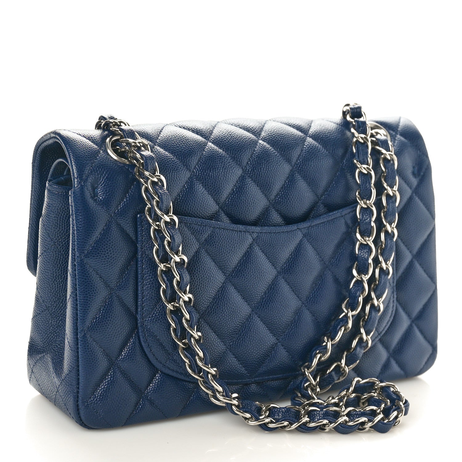 Chanel Caviar Quilted Small Double Flap Blue 3 of 10